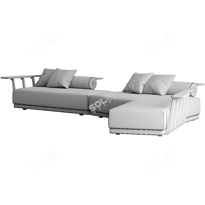 Mediterranean-inspired Sunset Platform Sofa 3D model image 3