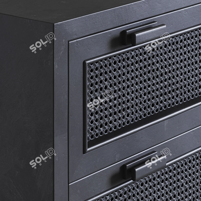 Black Cane Clothing Chest (Furniture) 3D model image 2