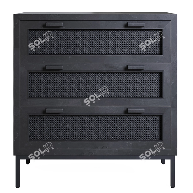 Black Cane Clothing Chest (Furniture) 3D model image 3