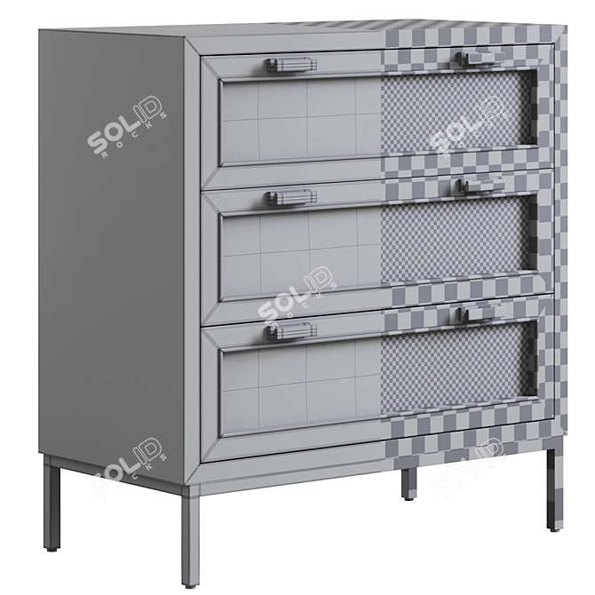 Black Cane Clothing Chest (Furniture) 3D model image 4