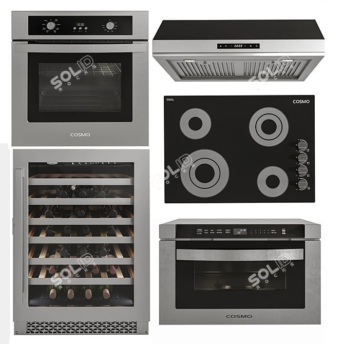 Cosmo Appliances Modern Modular Set 3D model image 1