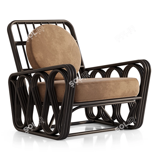 Luxury Riviera Lounge Chair Fabrication 3D model image 4