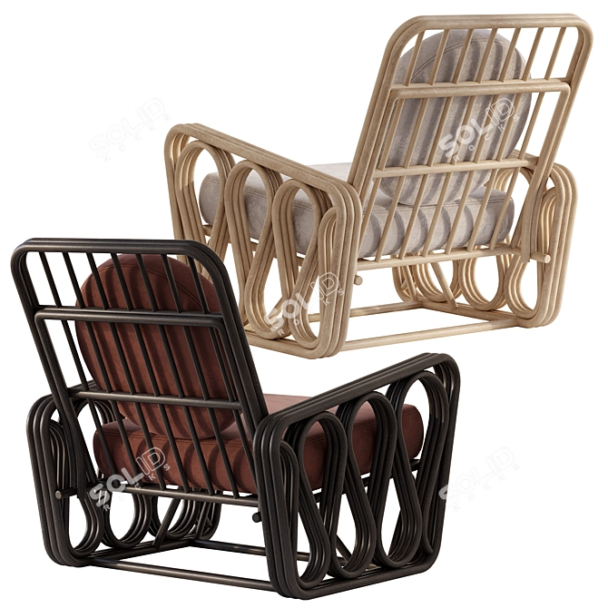 Luxury Riviera Lounge Chair Fabrication 3D model image 5