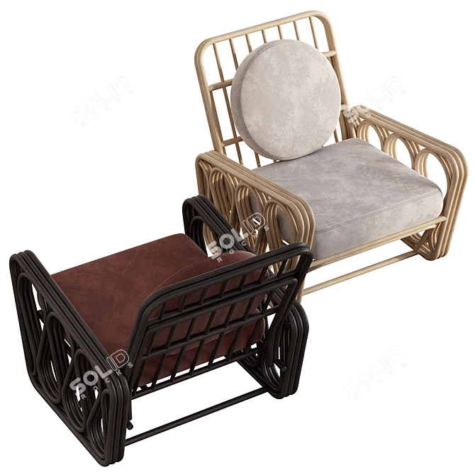 Luxury Riviera Lounge Chair Fabrication 3D model image 6