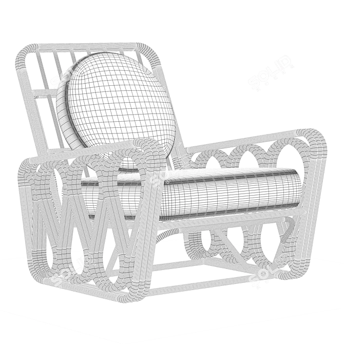 Luxury Riviera Lounge Chair Fabrication 3D model image 7