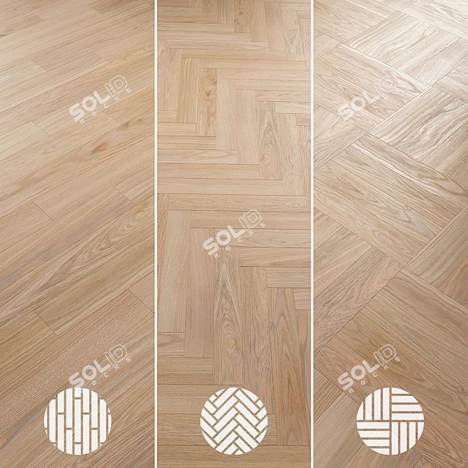 Oak Parquet Flooring Collection 3D model image 6