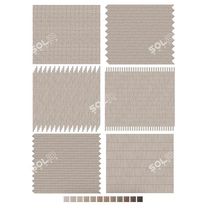 Oak Parquet Flooring Collection 3D model image 7