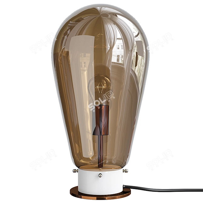 Sleek Modern Brown Desk Lamp 3D model image 1