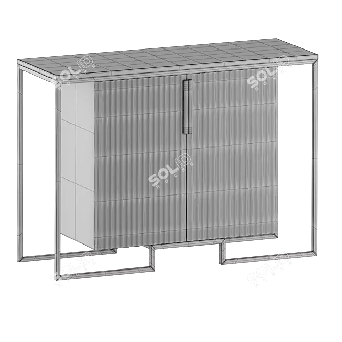 Modern 2-Door Storage Cabinet 3D model image 2