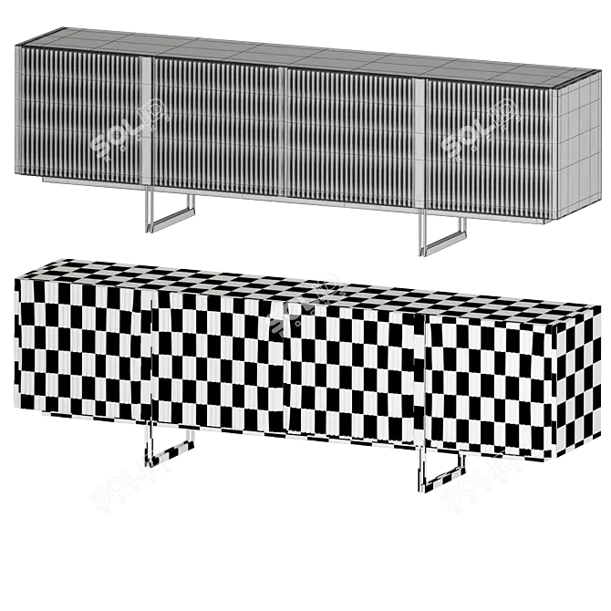 Modern 2-Door Storage Cabinet 3D model image 4