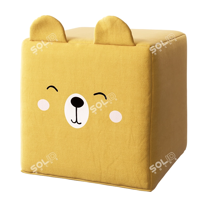 Rainbow Bear Cube Poufs by Yellow Tipi 3D model image 4