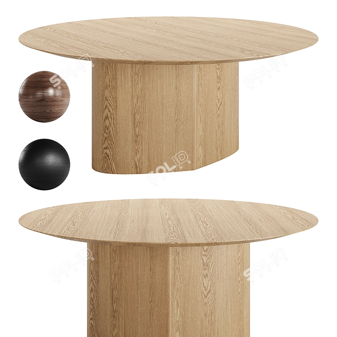 Sleek Monoplauto Round Table 3D model image 1