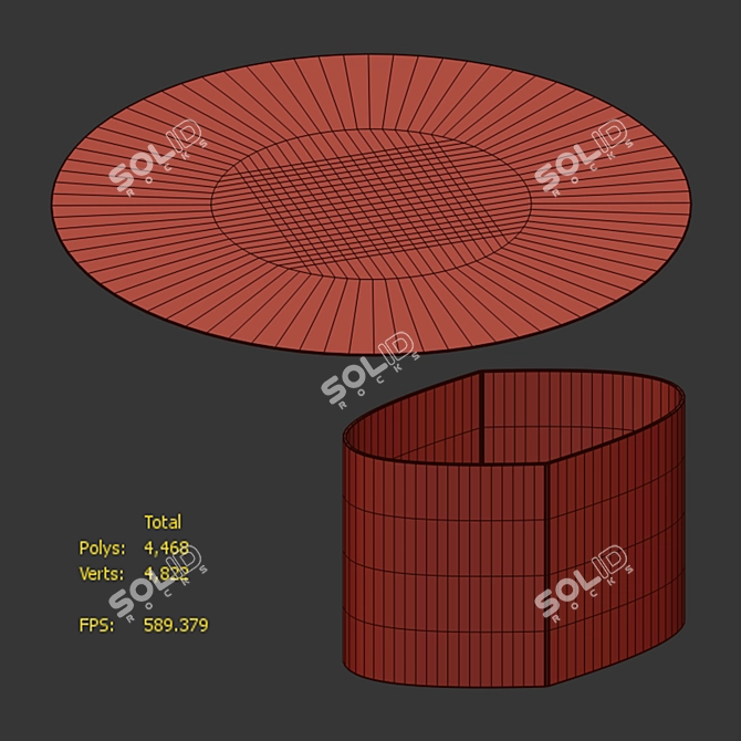 Sleek Monoplauto Round Table 3D model image 4