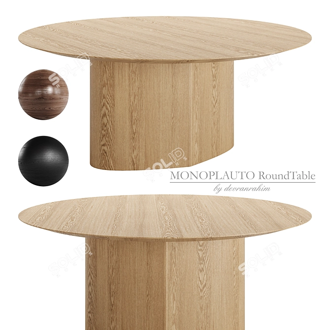 Sleek Monoplauto Round Table 3D model image 5