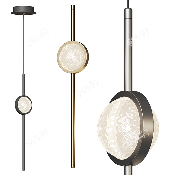 Handcrafted LED Pendant Light 3D model image 1