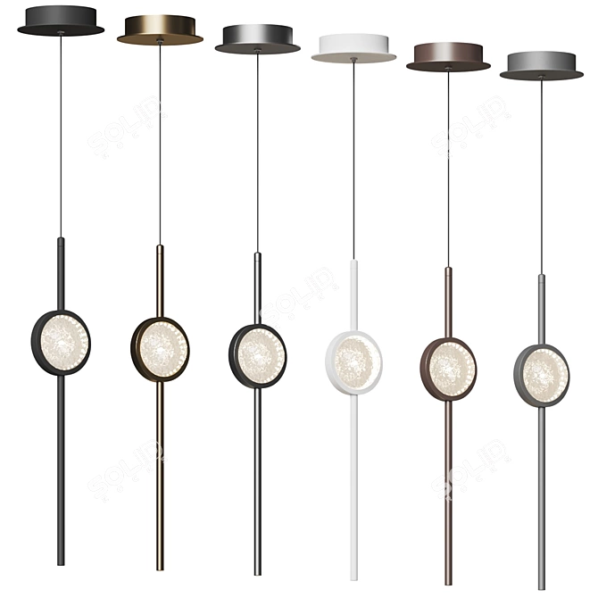 Handcrafted LED Pendant Light 3D model image 3