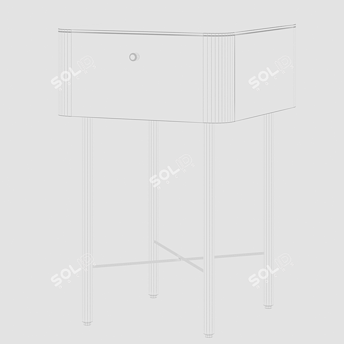 Modern Metal Drawer Bedside Table 3D model image 2