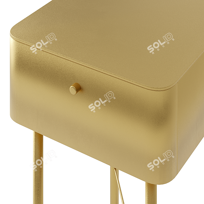 Modern Metal Drawer Bedside Table 3D model image 4