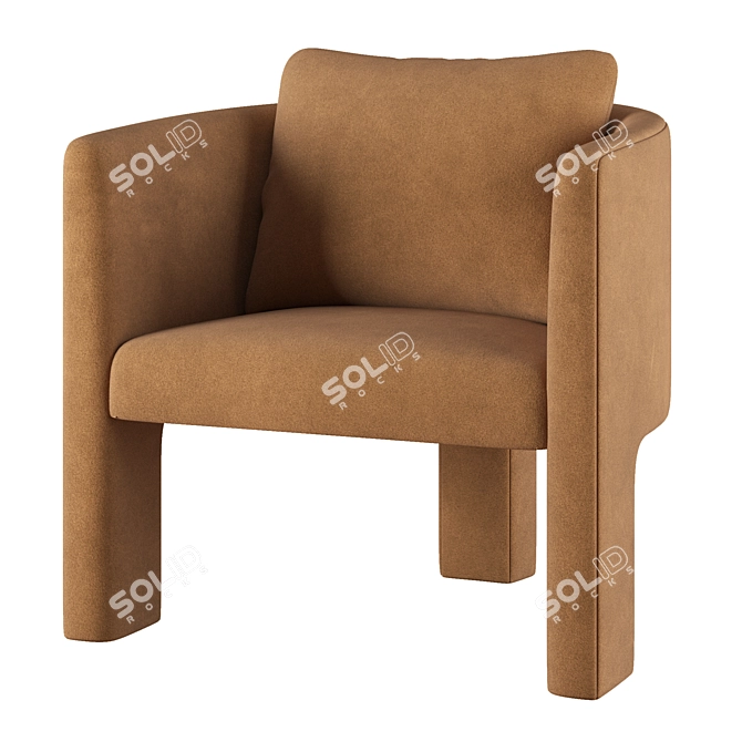 Contemporary Inès Chair 3D Model 3D model image 1