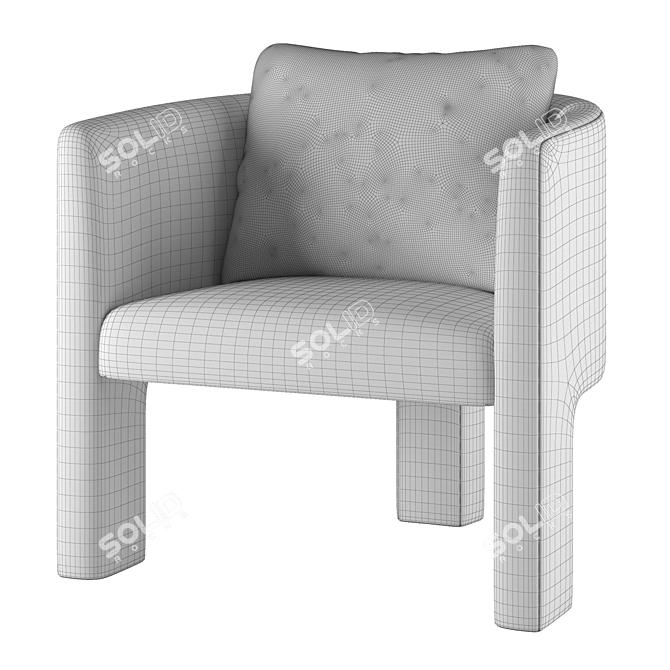 Contemporary Inès Chair 3D Model 3D model image 6