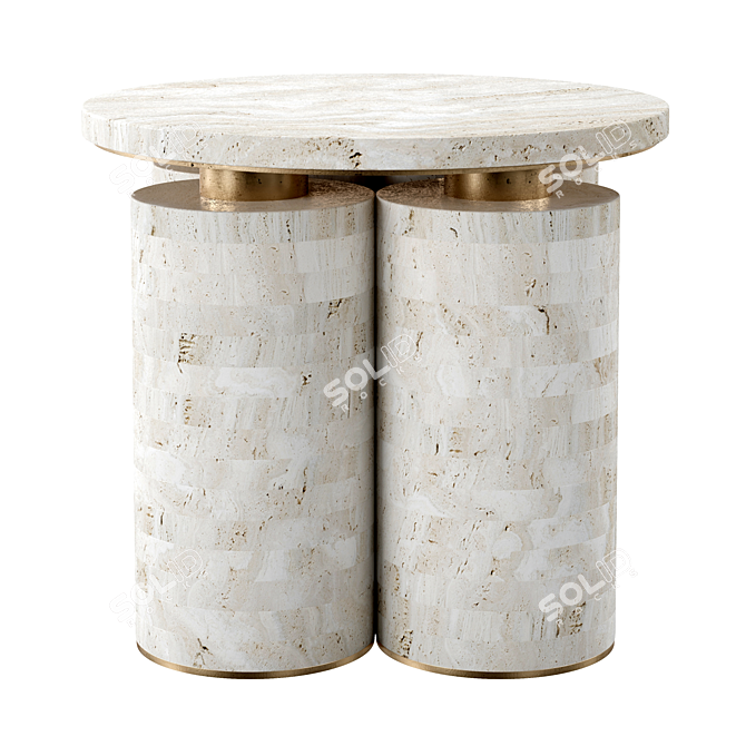  Trilith Brass Side Tables - Ø43cm 3D model image 1