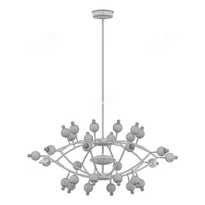 Elegant Stilnovo Chandelier Italy 1950 3D model image 2