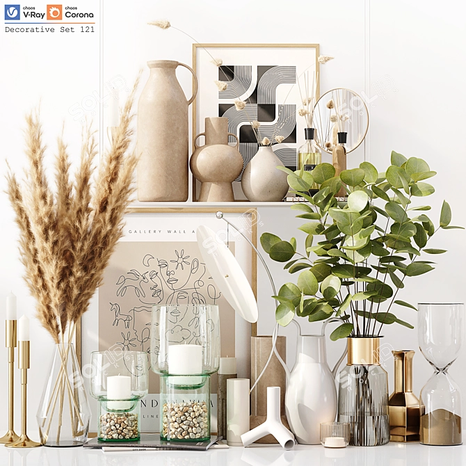 Premium 3D Decor Set 121 3D model image 1