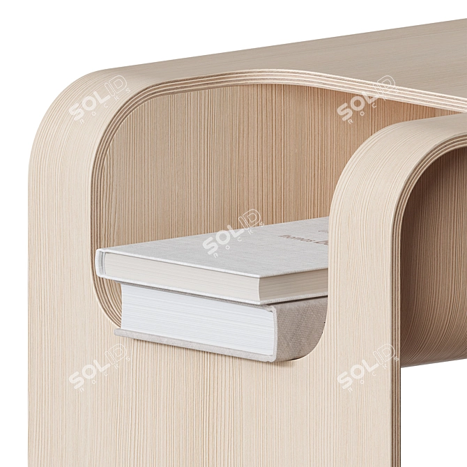 Walnut C-Style End Table Organizer 3D model image 3