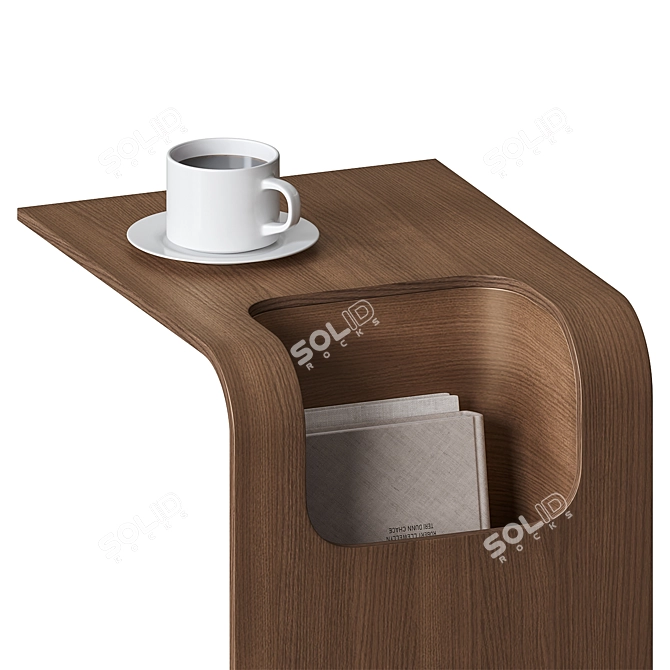 Walnut C-Style End Table Organizer 3D model image 5