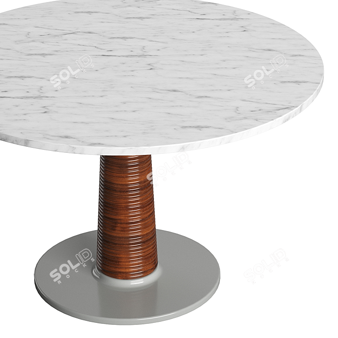Sunset Marble Wood Lounge Table 3D model image 2