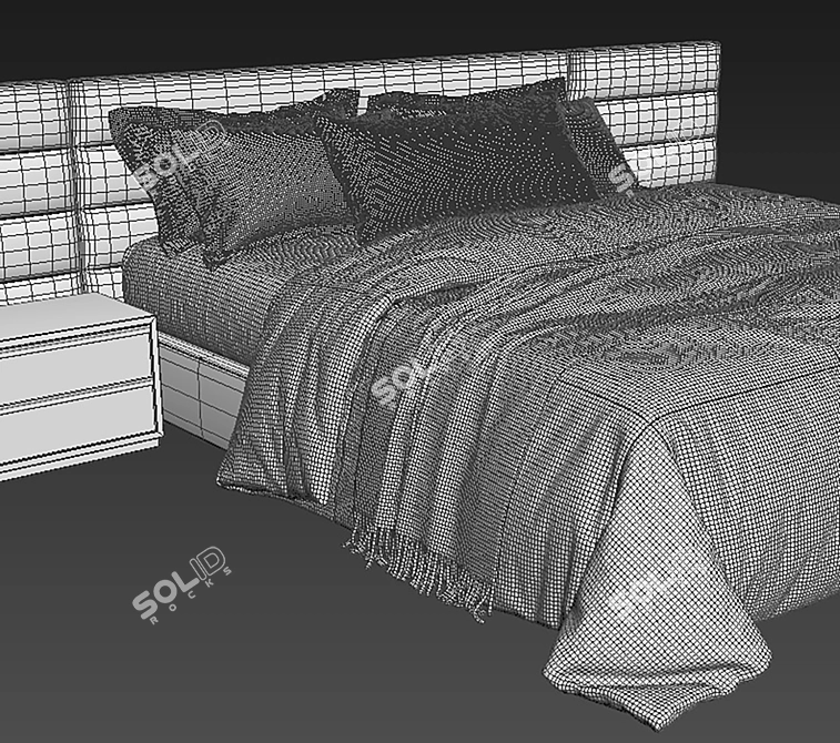 Modena Fabric Bed Frame 3D model image 3