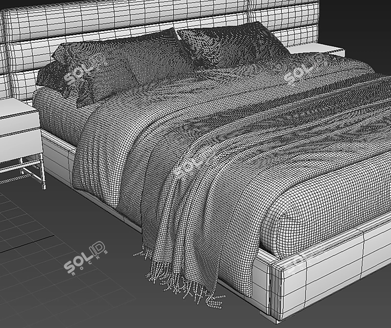 Modena Fabric Bed Frame 3D model image 4
