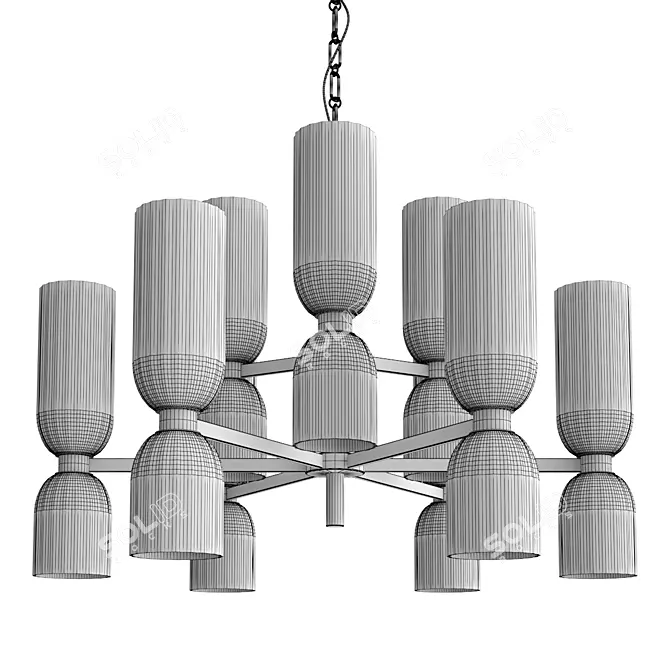 Elegant Two-Tier Chandelier 3D model image 4