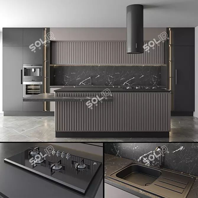 Kitchen Set 3D Models Bundle 3D model image 1