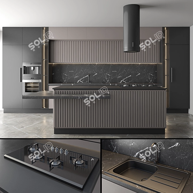 Kitchen Set 3D Models Bundle 3D model image 6