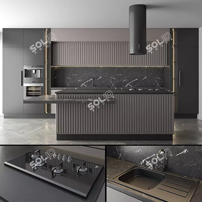 Kitchen Set 3D Models Bundle 3D model image 7