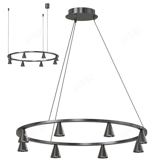 Farland Ring LED Chandelier Fixture 3D model image 1