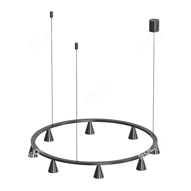 Farland Ring LED Chandelier Fixture 3D model image 2