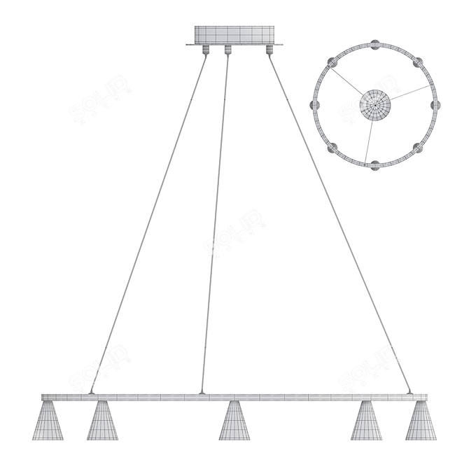 Farland Ring LED Chandelier Fixture 3D model image 4