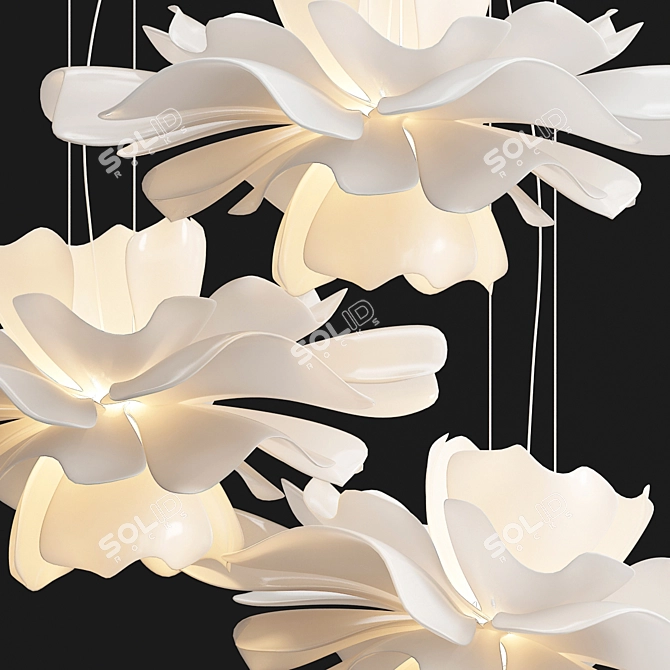 Flower Petal Pendant Light 3D model image 2