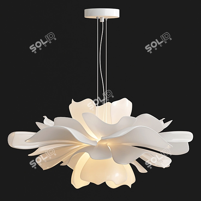 Flower Petal Pendant Light 3D model image 3