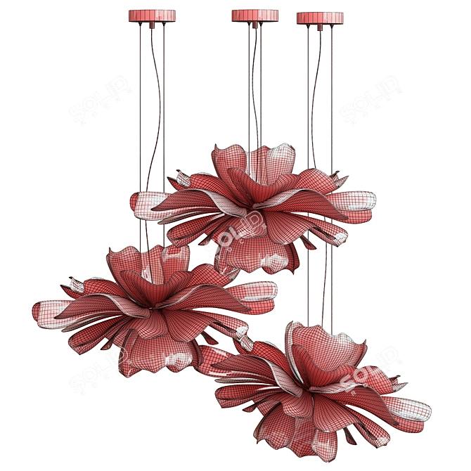 Flower Petal Pendant Light 3D model image 4