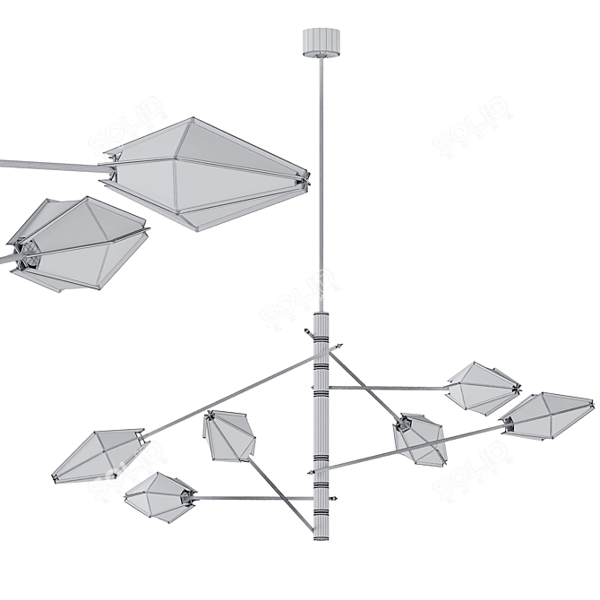 Modern Diamond W Design Lamp 3D model image 3