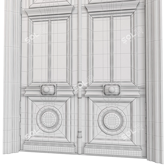 Classical Door Tempera 3D Model 3D model image 7