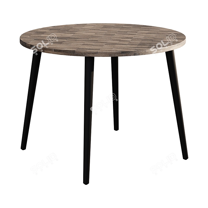 Reclaimed Teak Circular Dining Table 3D model image 1