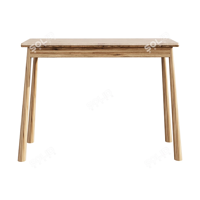Scandinavian Wood Console Table 3D model image 1