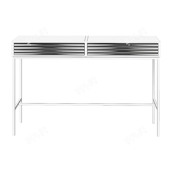 Osaka Black Brass Console Table 3D model image 2