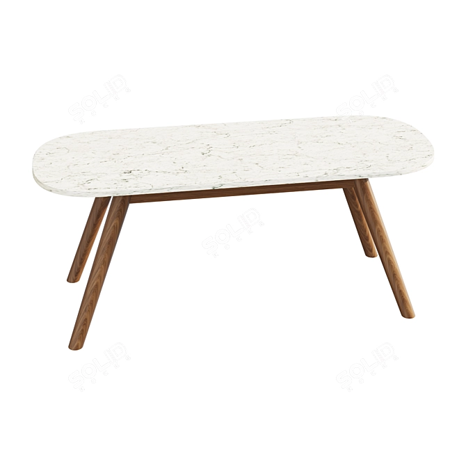 Marble Wood Coffee Table _USED: YES 3D model image 1