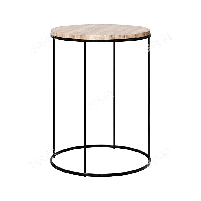 Nkuku Mango Round Side Table 3D model image 1