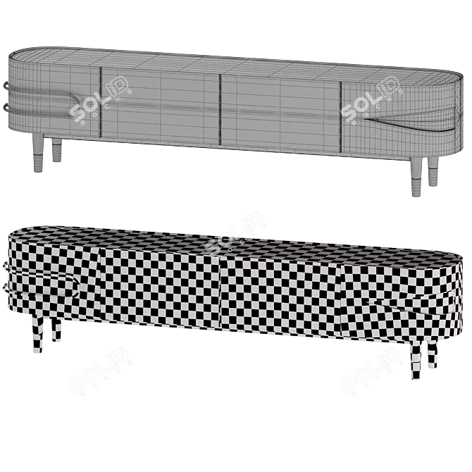 Contemporary Stone TV Stand 3D model image 2